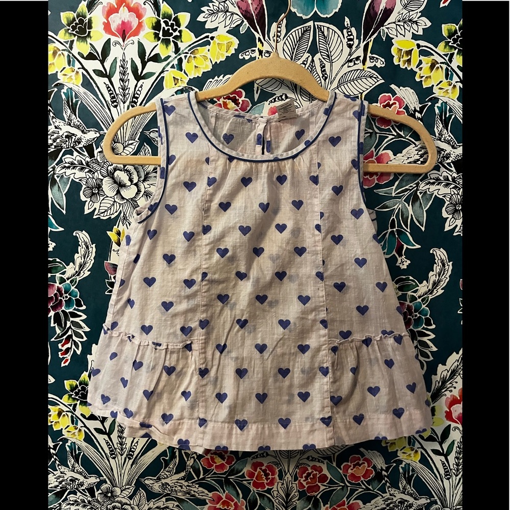CrewCuts girls (size 10) 100% cotton heart sleeveless top
